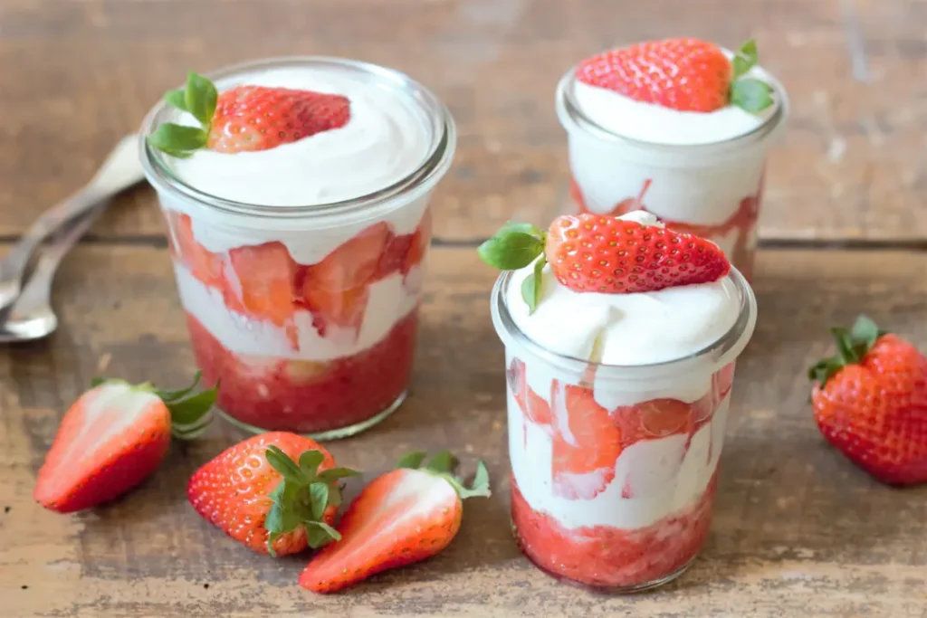 Fraise tiramisu a base de yaourt vanille