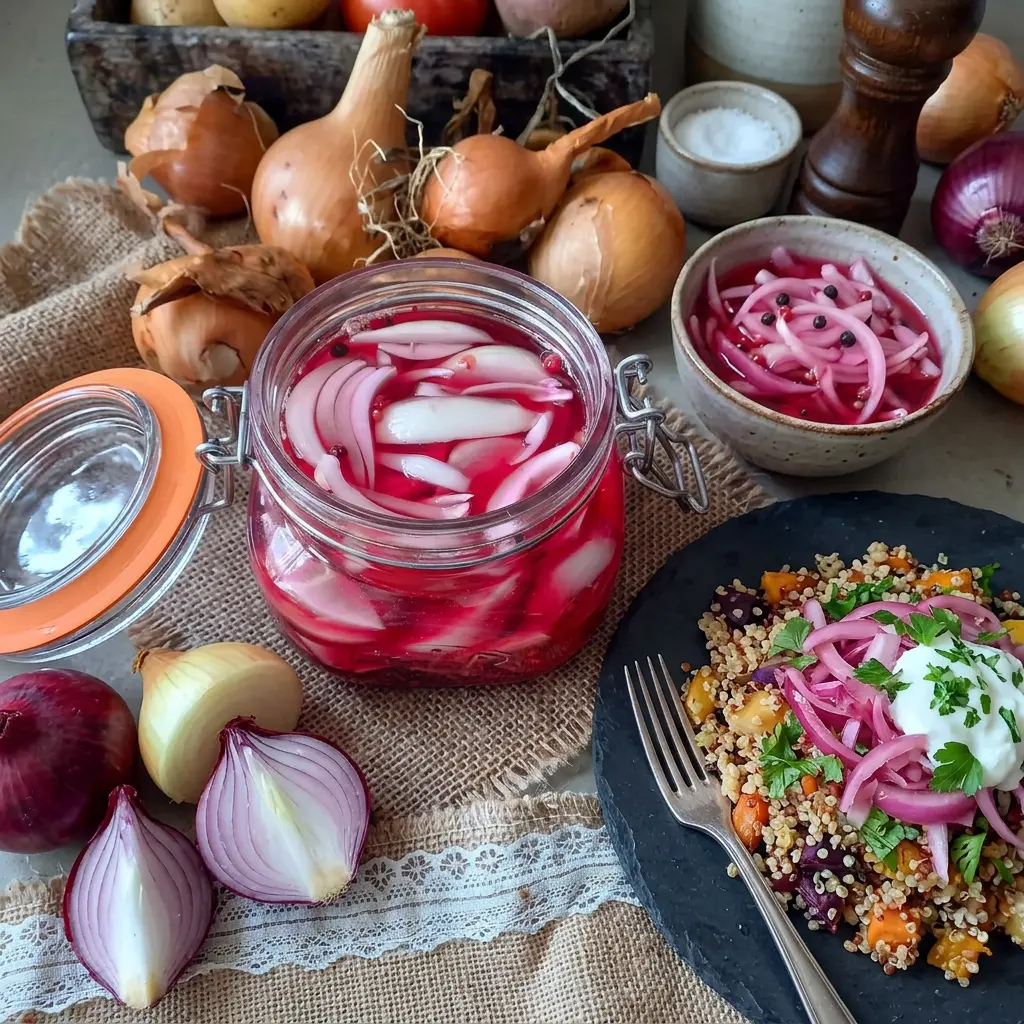 Recette pour faire des pickles d'oignon