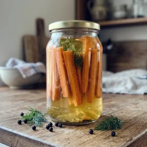 Bocal de carotte en cours de lacto-fermentation